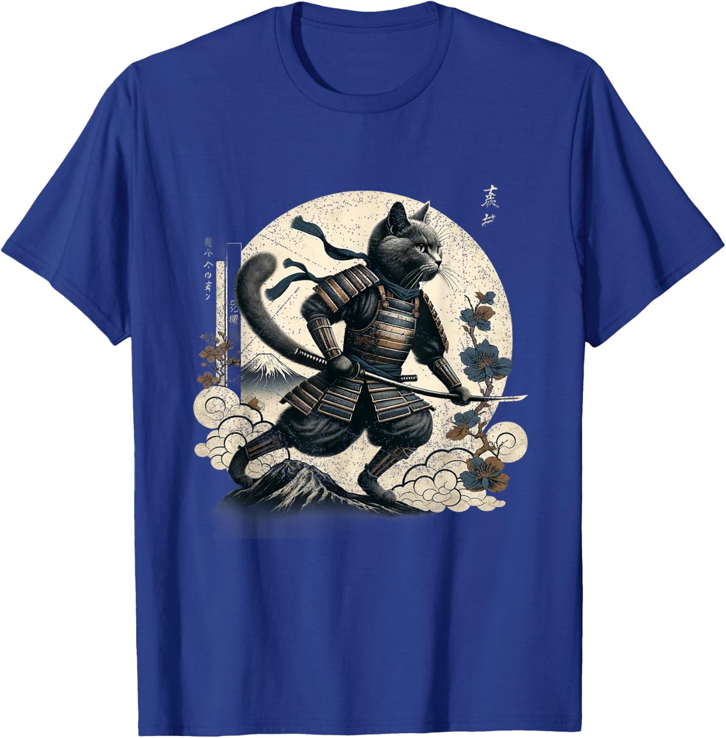 Samurai Cat Ninja Aesthetic Japanese Katana Tokyo culture Men Women Kids T-Shirt - T-Shirt | Royal