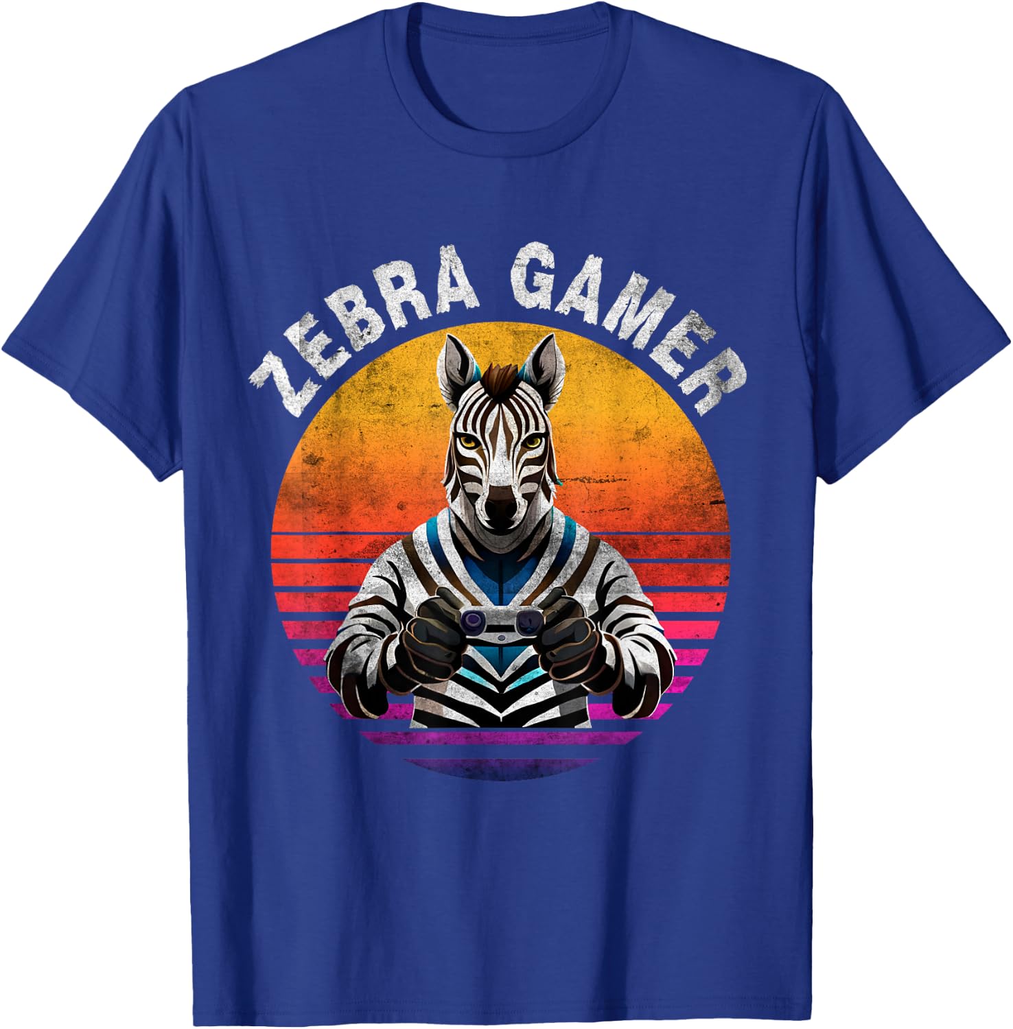 Zebra Gamer Graphic Design For Gamer Kids T-Shirt - T-Shirt | Royal