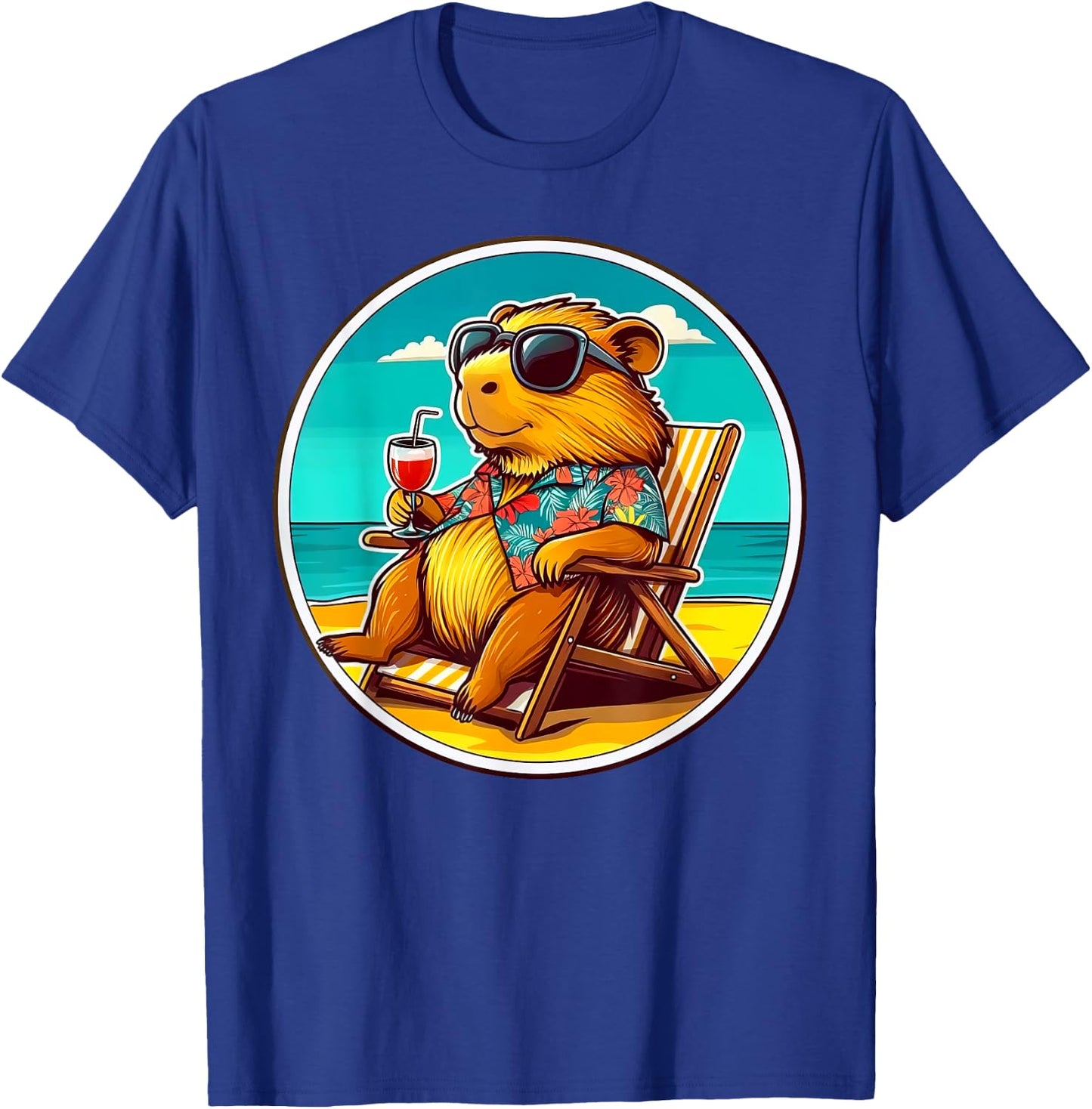 Cool Capybara Funny Capy Lover Men Women Teen Boys Kids T-Shirt - T-Shirt | Royal