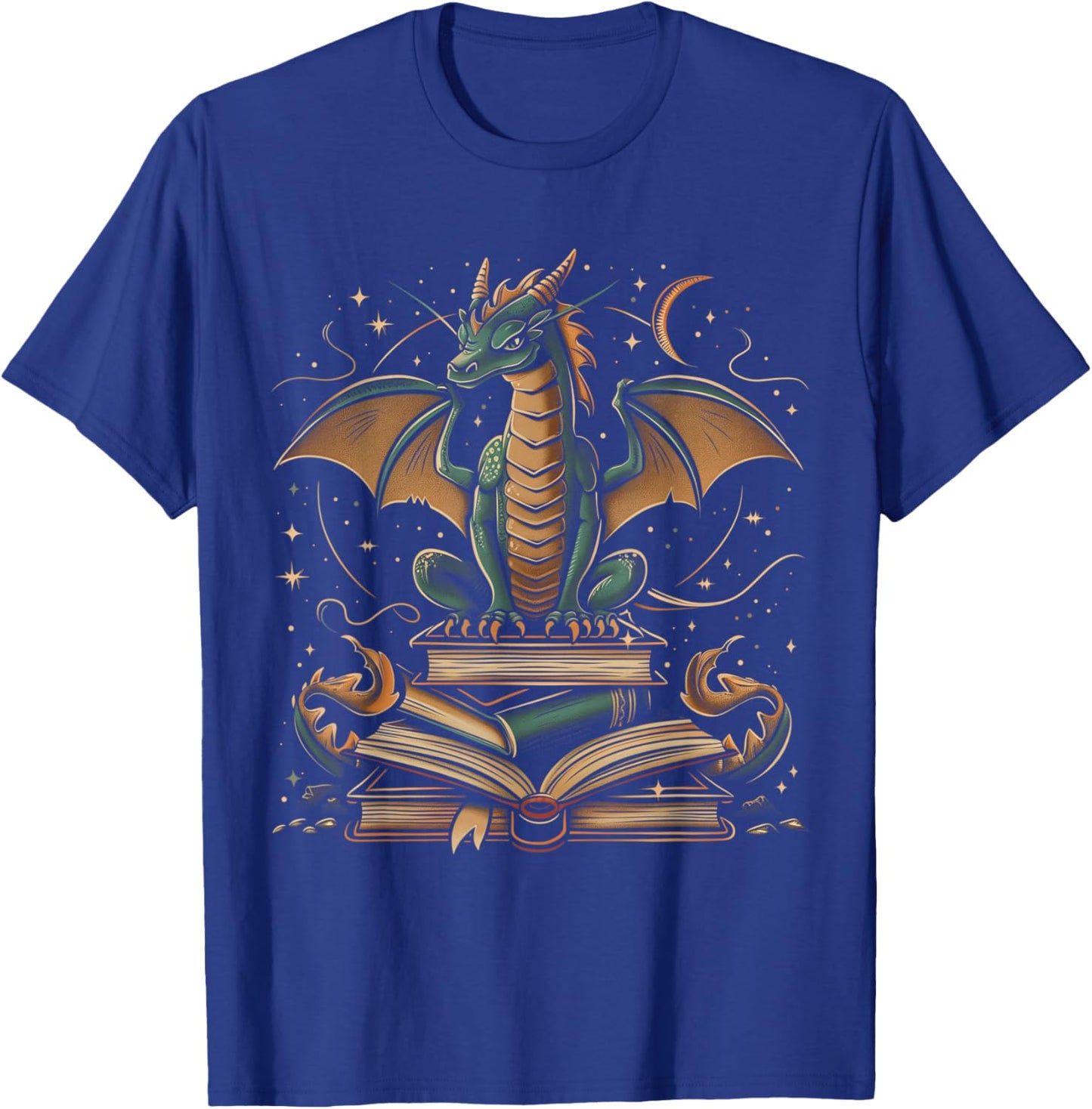 Dragon Fantasy Book Lover Book Nerd T-Shirt - T-Shirt | Royal