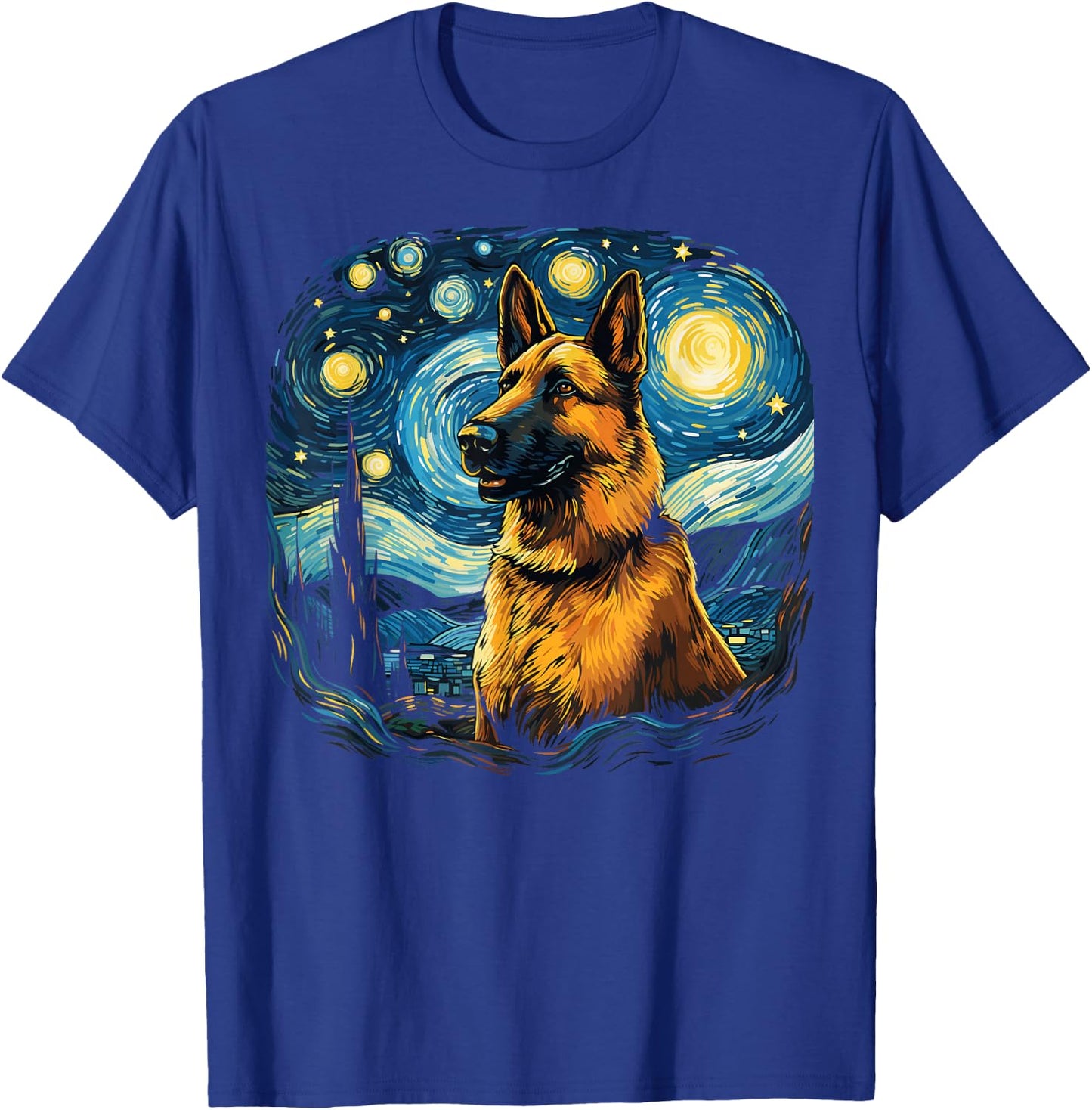 Van Gogh Dog German Shepherd T-Shirt - T-Shirt | Royal