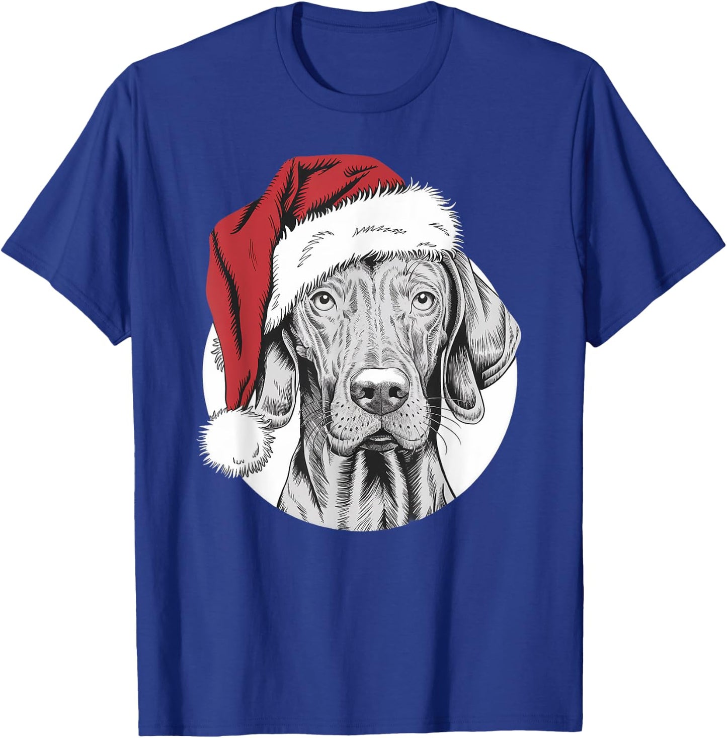 Joyful Vizsla Santa Dog on Vizsla Christmas Men Women Kids T-Shirt - T-Shirt | Royal