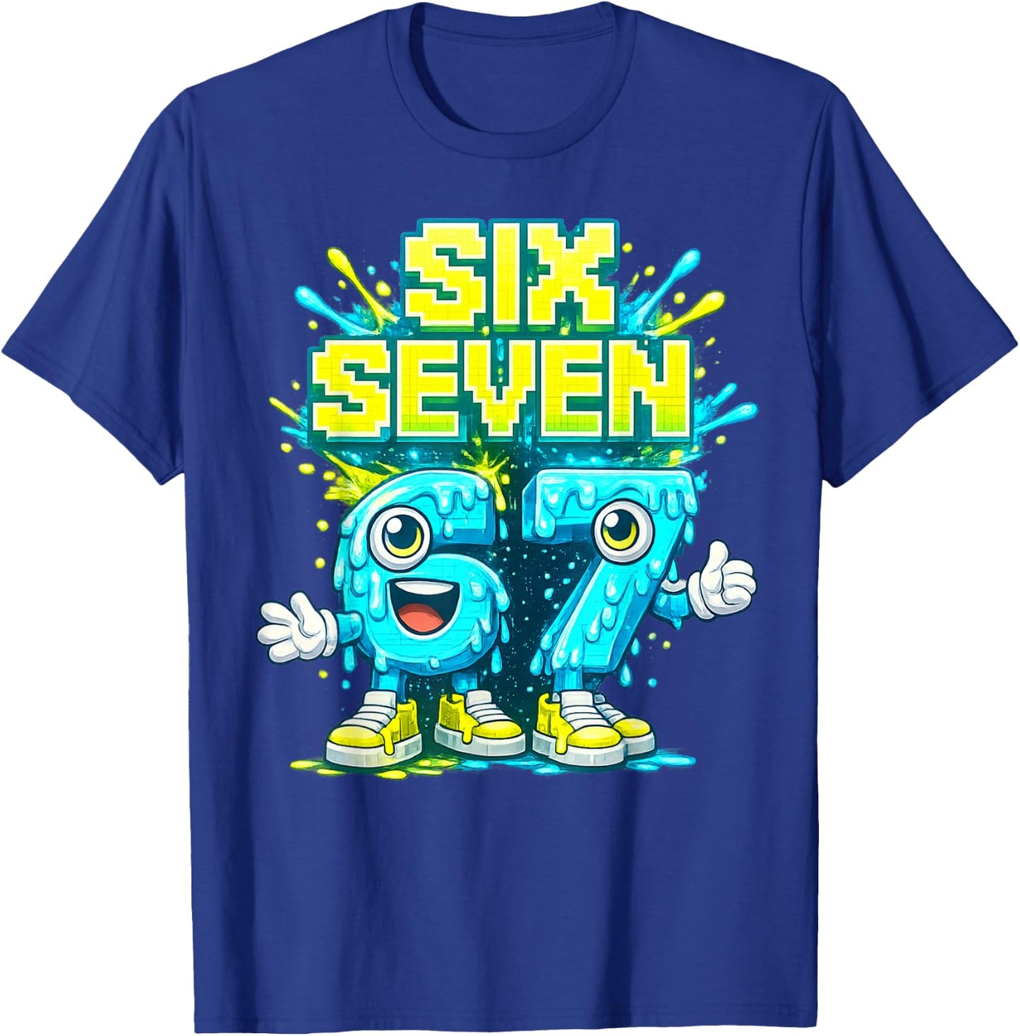 I was 6 Now I'm Six 7 Seven Years Brainrot Birthday T-Shirt - T-Shirt | Royal