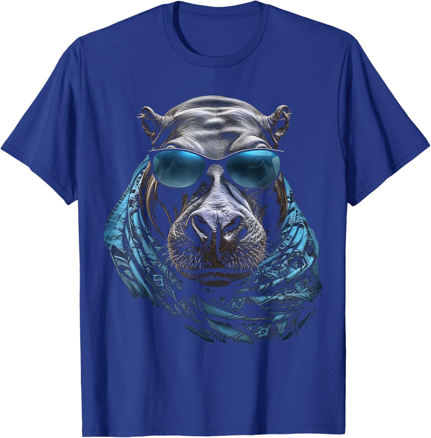 Hippo Sunglasses Animal Zoo Art Hippo , Black, S T-Shirt - T-Shirt | Royal