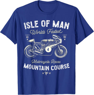 Retro Isle of Man TT Races Vintage Motorcycle Race T-Shirt - T-Shirt | Royal