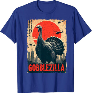 Funny Joke Thanksgiving Day Gobblezilla Turkey Humor T-Shirt - T-Shirt | Royal