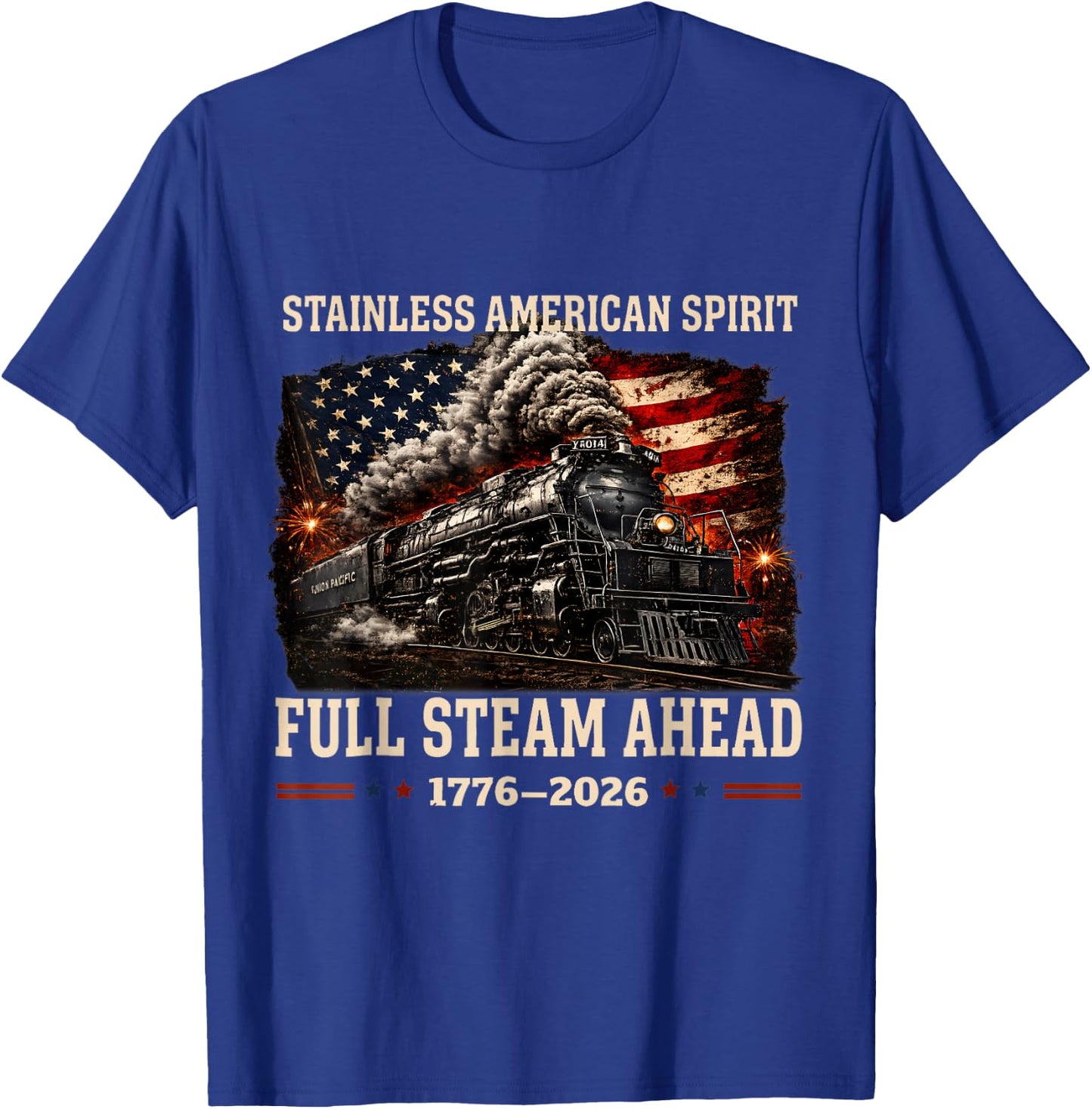 Big Boy 4014 Vintage Steam Locomotive Railroad Train Engine T-Shirt - T-Shirt | Royal