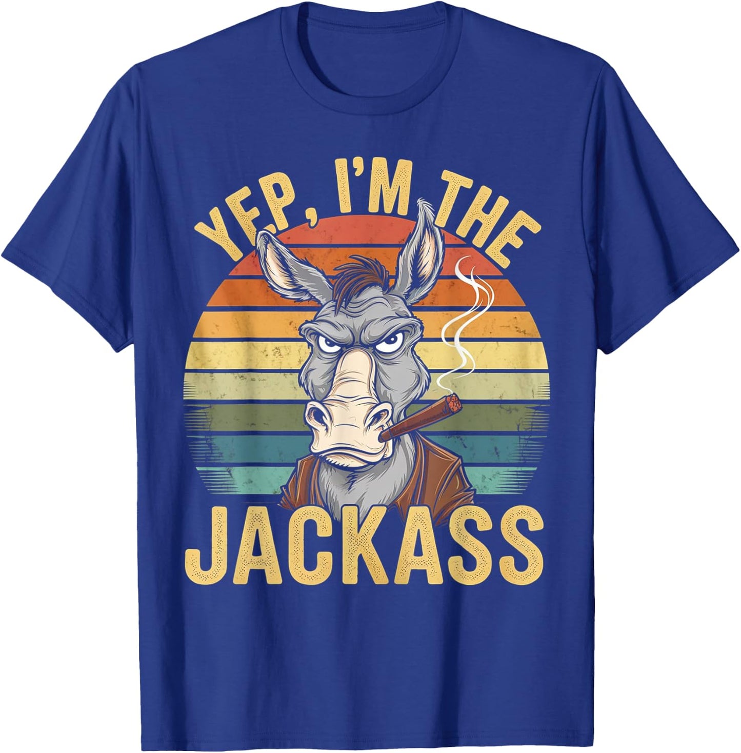 Yep I'm The Jackass Funny Vintage Halloween donkey T-Shirt - T-Shirt | Royal