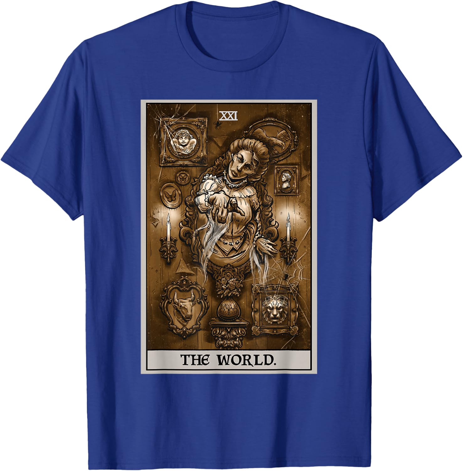 The World Tarot Card Victorian Ghost Gothic Occult Horror T-Shirt - T-Shirt | Royal