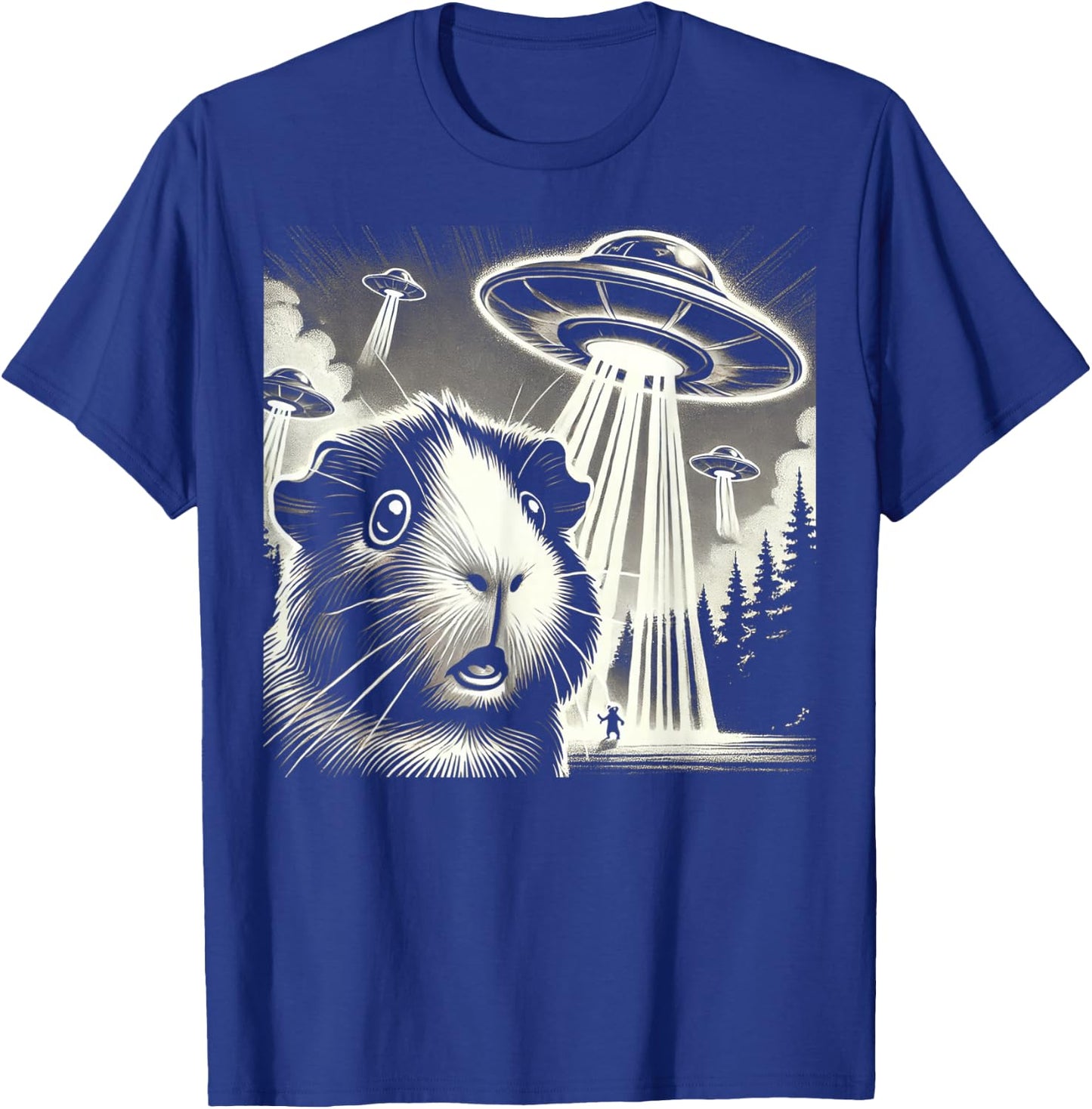 Guinea pig UFO Funny Meme Selfie T-Shirt - T-Shirt | Royal