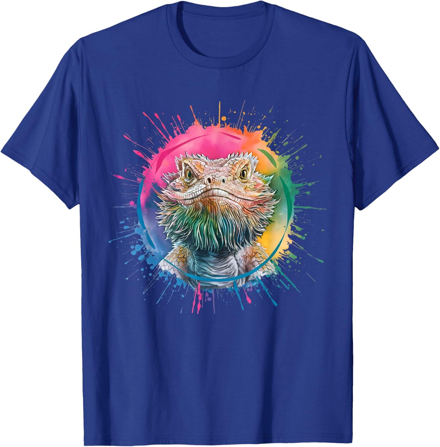 Bearded Dragon Men Woman Colorful Watercolor Bearded Dragon T-Shirt - T-Shirt | Royal