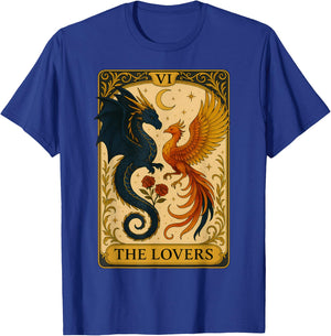 The Lovers Vintage Tarot Card Phoenix Dragon Fantasy Lover T-Shirt - T-Shirt | Royal