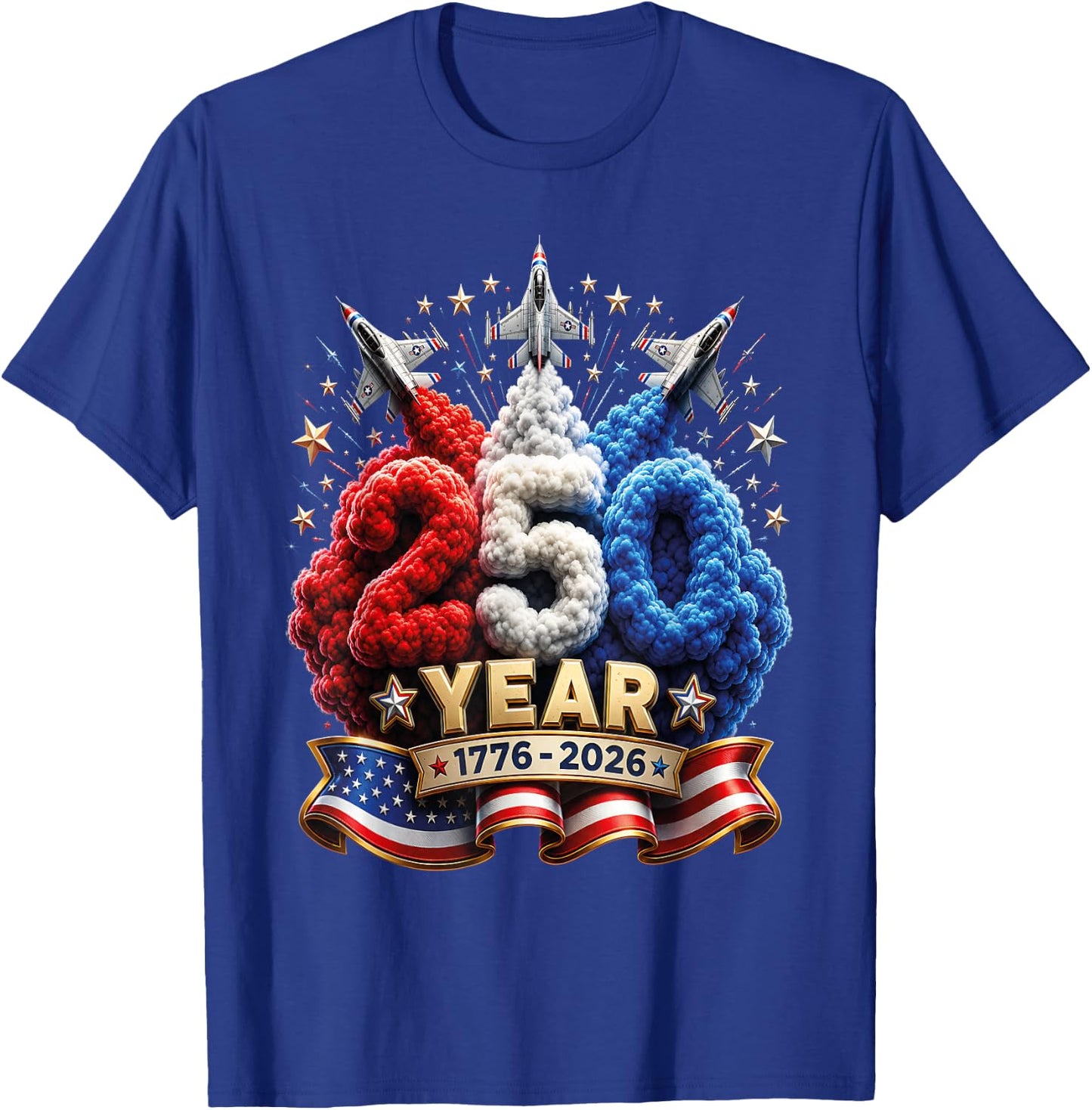Kids 4th of July 250 Year Patriotic Red, White USA 250th T-Shirt - T-Shirt | Royal