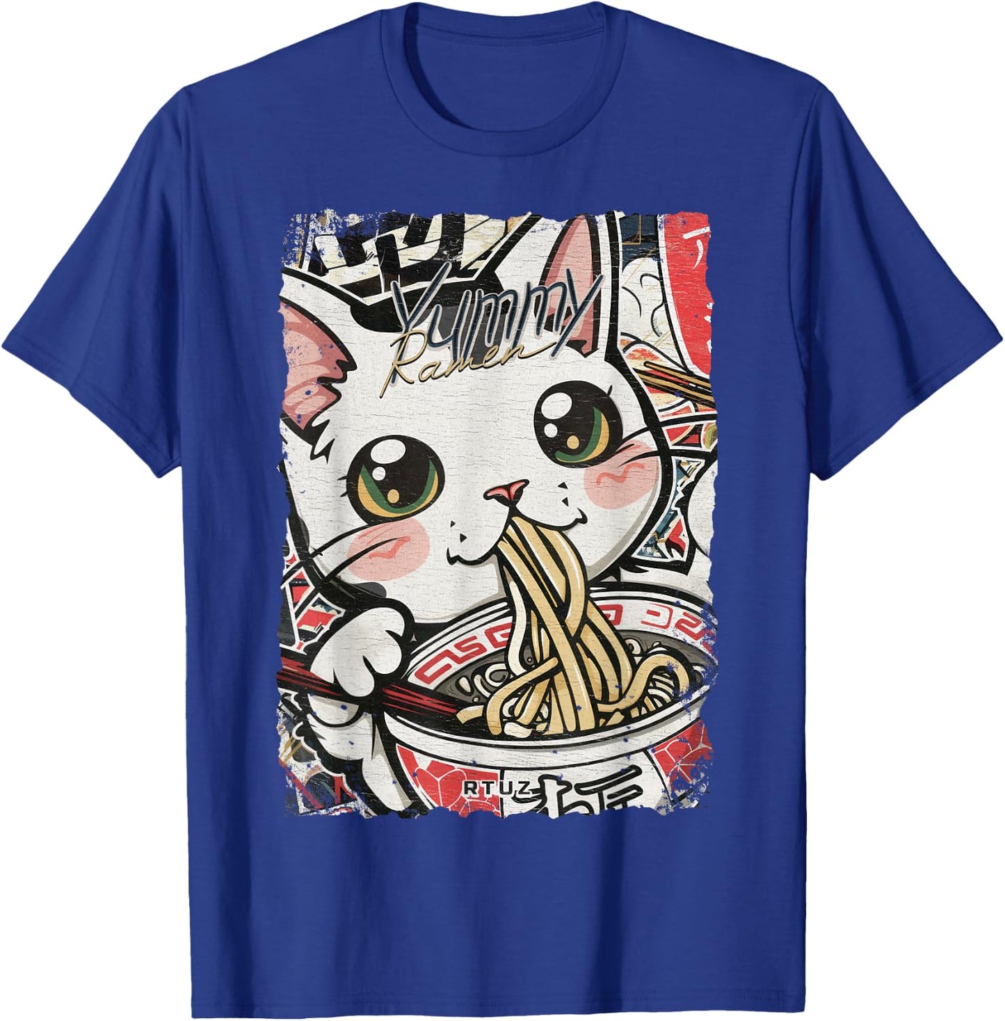 Ramen Nudeln Katze Japan Y2K Kawaii Retro Katzen Manga Anime Schwarz S T-Shirt - T-Shirt | Royal