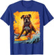 Pop Art Surf Boxer Dog Paddle Board T-Shirt - T-Shirt | Royal