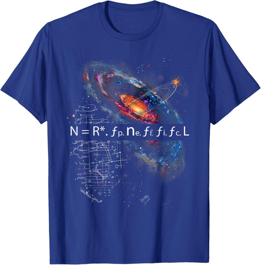 Drake Equation Estimation of Alien Civilizations , Small, Black T-Shirt - T-Shirt | Royal