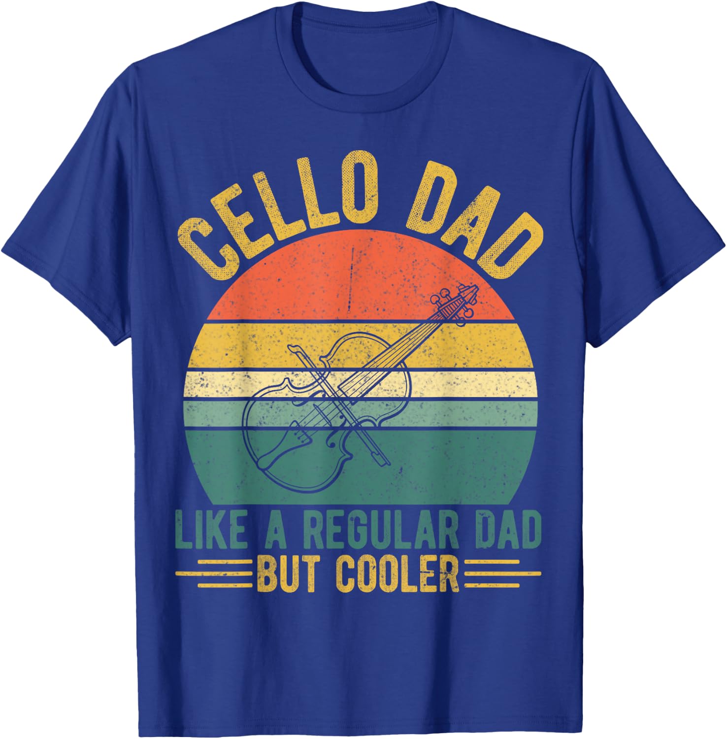Retro Cello Player Cellist Dad - Cello Dad Like a Normal Dad T-Shirt - T-Shirt | Royal