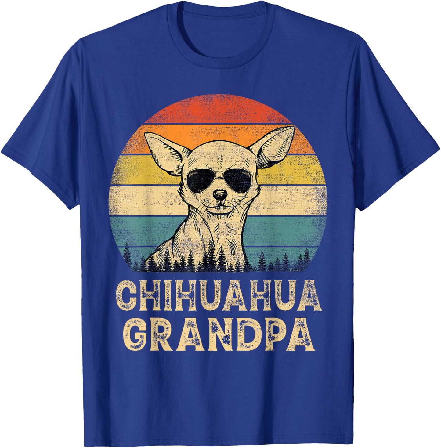 Vintage Chihuahua Grandpa Dog Lovers Father's Day T-Shirt - T-Shirt | Royal