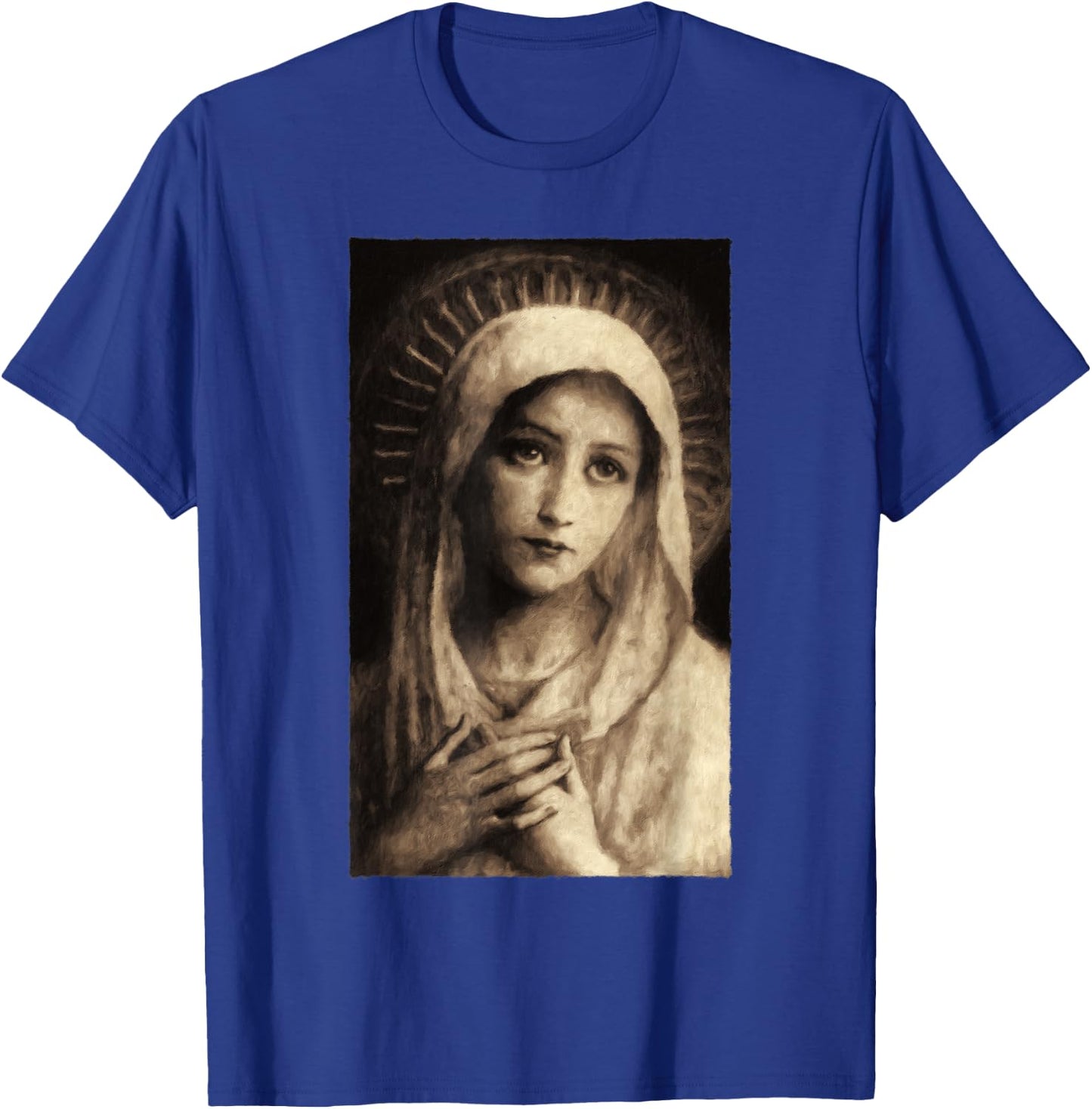 Virgin Mary Maria Catholic Painting T-Shirt - T-Shirt | Royal