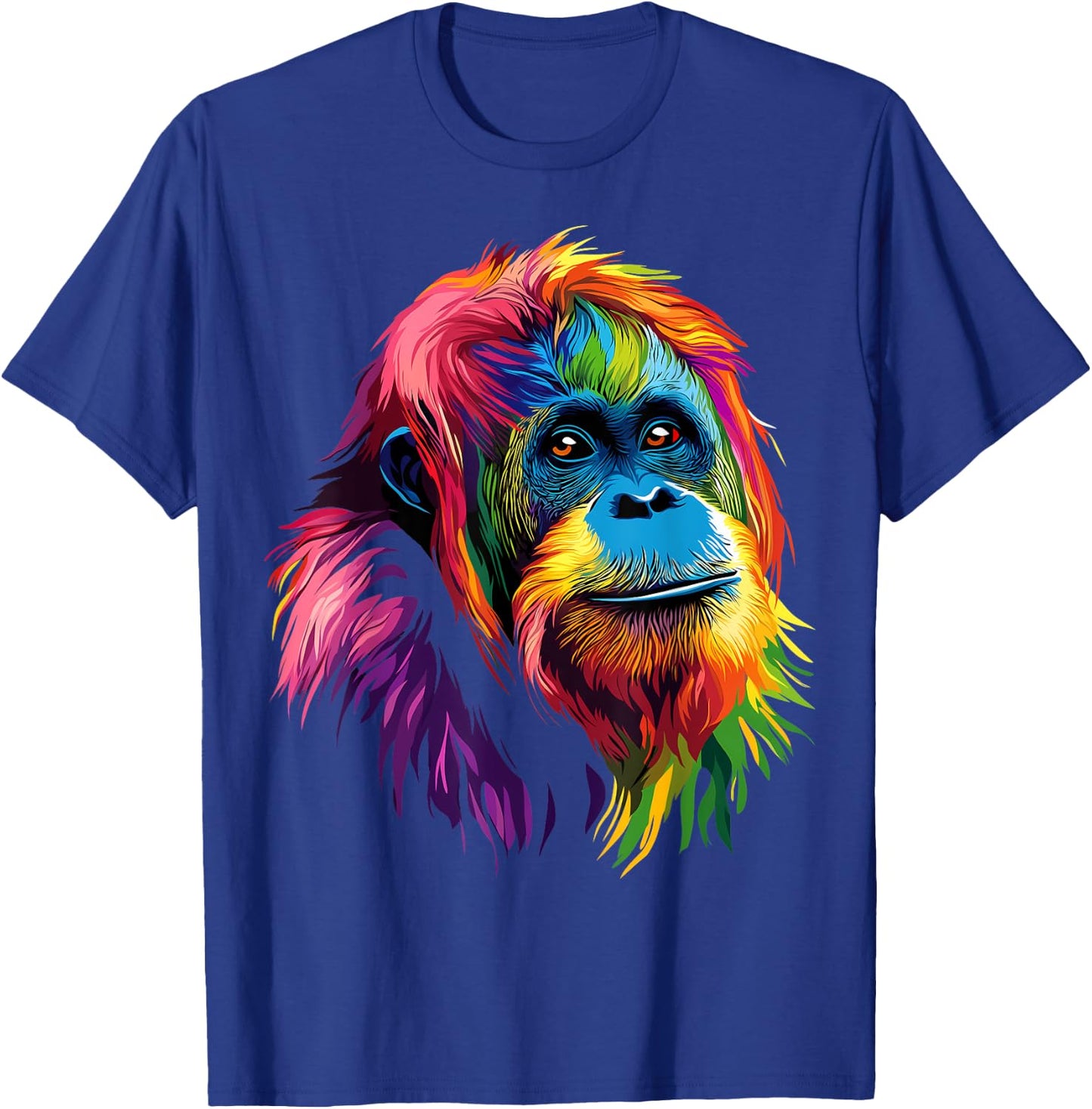 Colorful Orangutan Rainforest Great Ape Jungle Animals Black T-Shirt - T-Shirt | Royal
