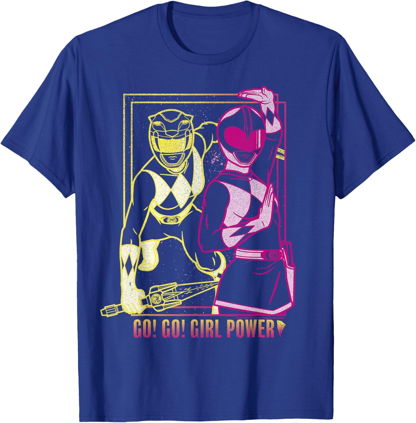 Power Rangers Go Go Girl Power Pink & Yellow Ranger Art T-Shirt - T-Shirt | Royal