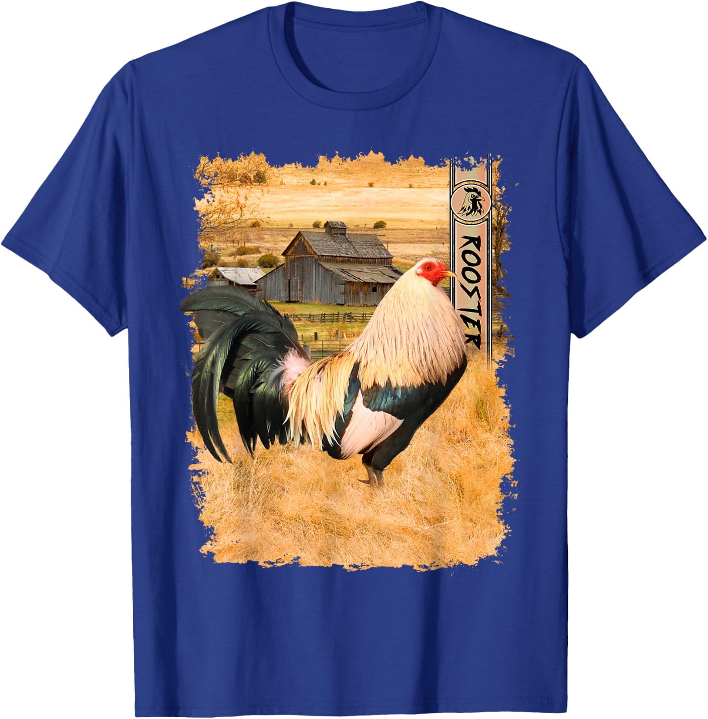 Vintage US Flag Cock Fight T-Shirt - T-Shirt | Royal