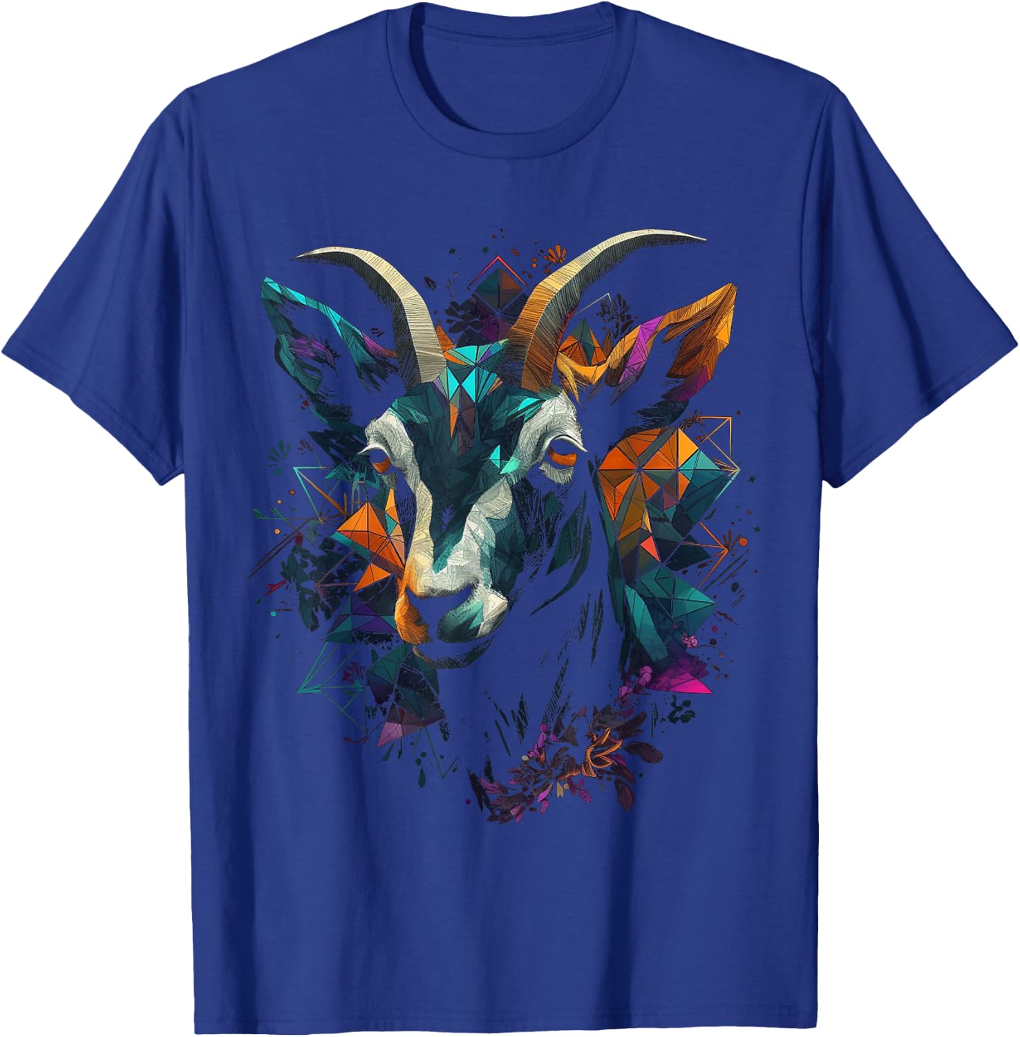Goat art - animal polygon motif goat T-Shirt - T-Shirt | Royal
