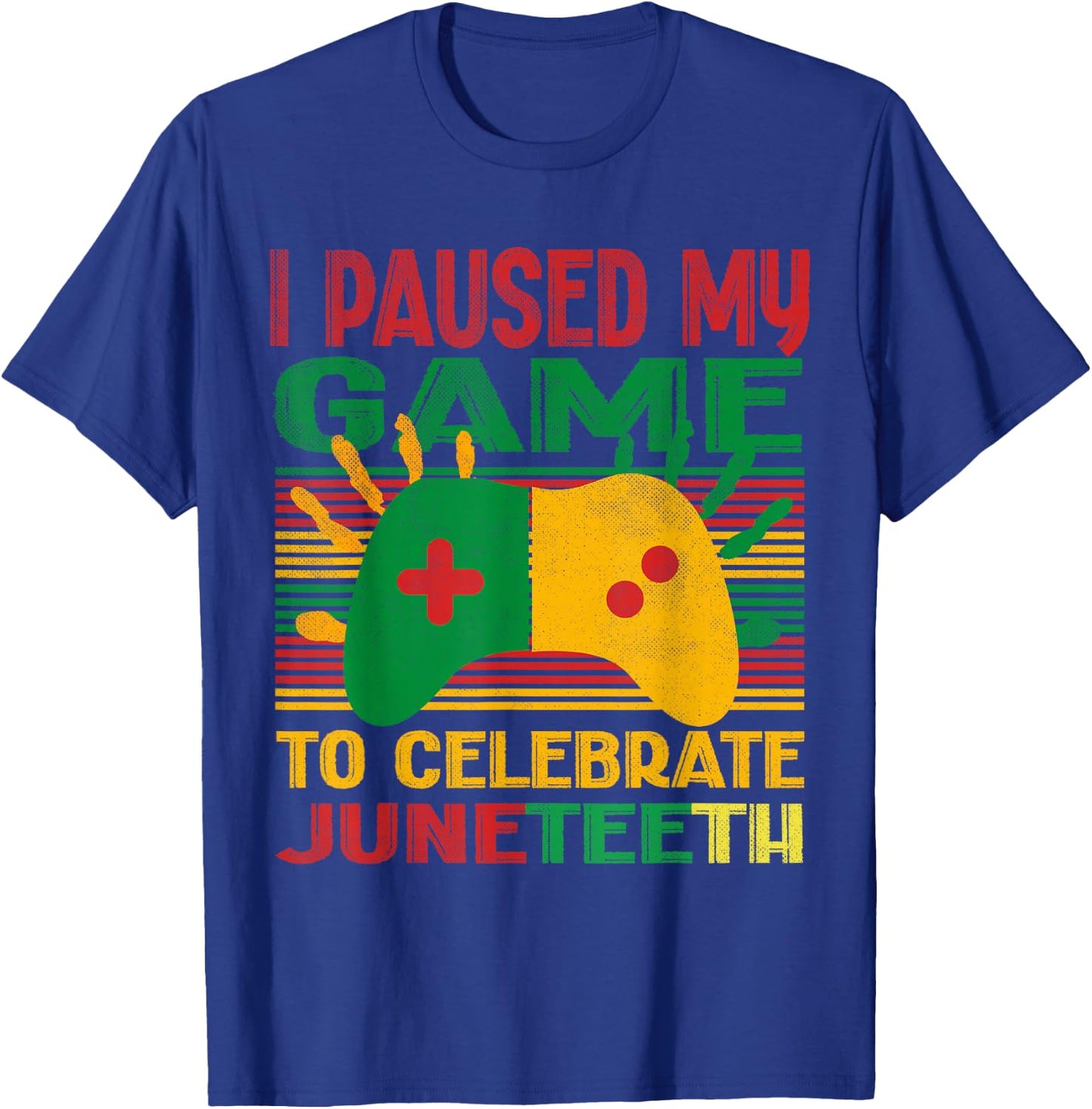I Paused My Game To Celebrate Juneteenth boys funny gamer T-Shirt - T-Shirt | Royal
