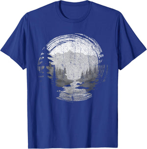 Forest Landscape Nature Lovers Outdoor Trees Nature , black T-Shirt - T-Shirt | Royal