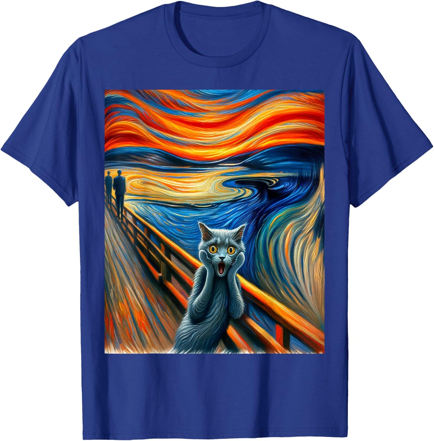 Expressionist Artsy Russian Blue | Artistic Russian Blue Cat T-Shirt - T-Shirt | Royal