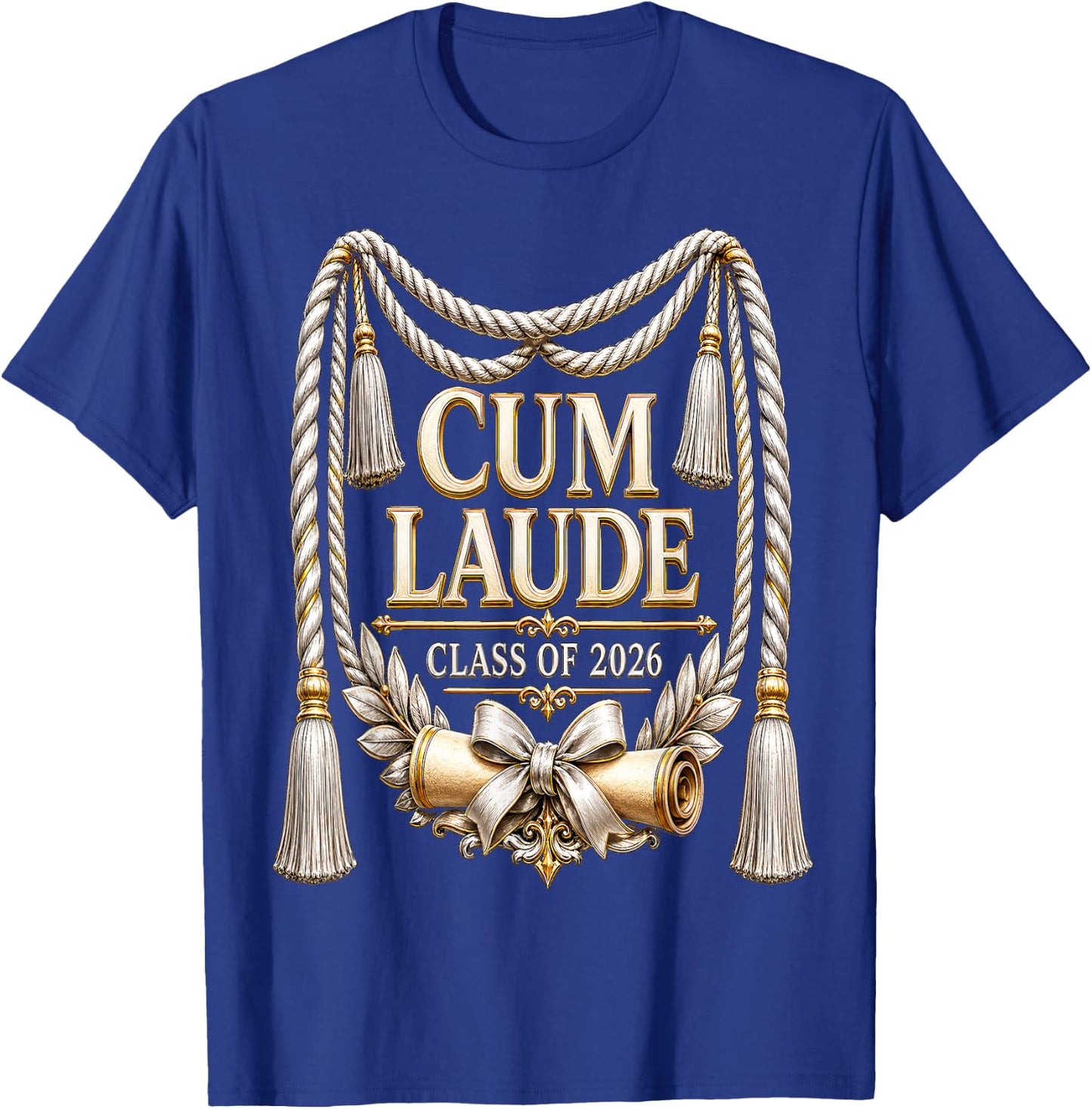 Cum Laude Graduate Class of 2026 Graduation Honors Design T-Shirt - T-Shirt | Royal