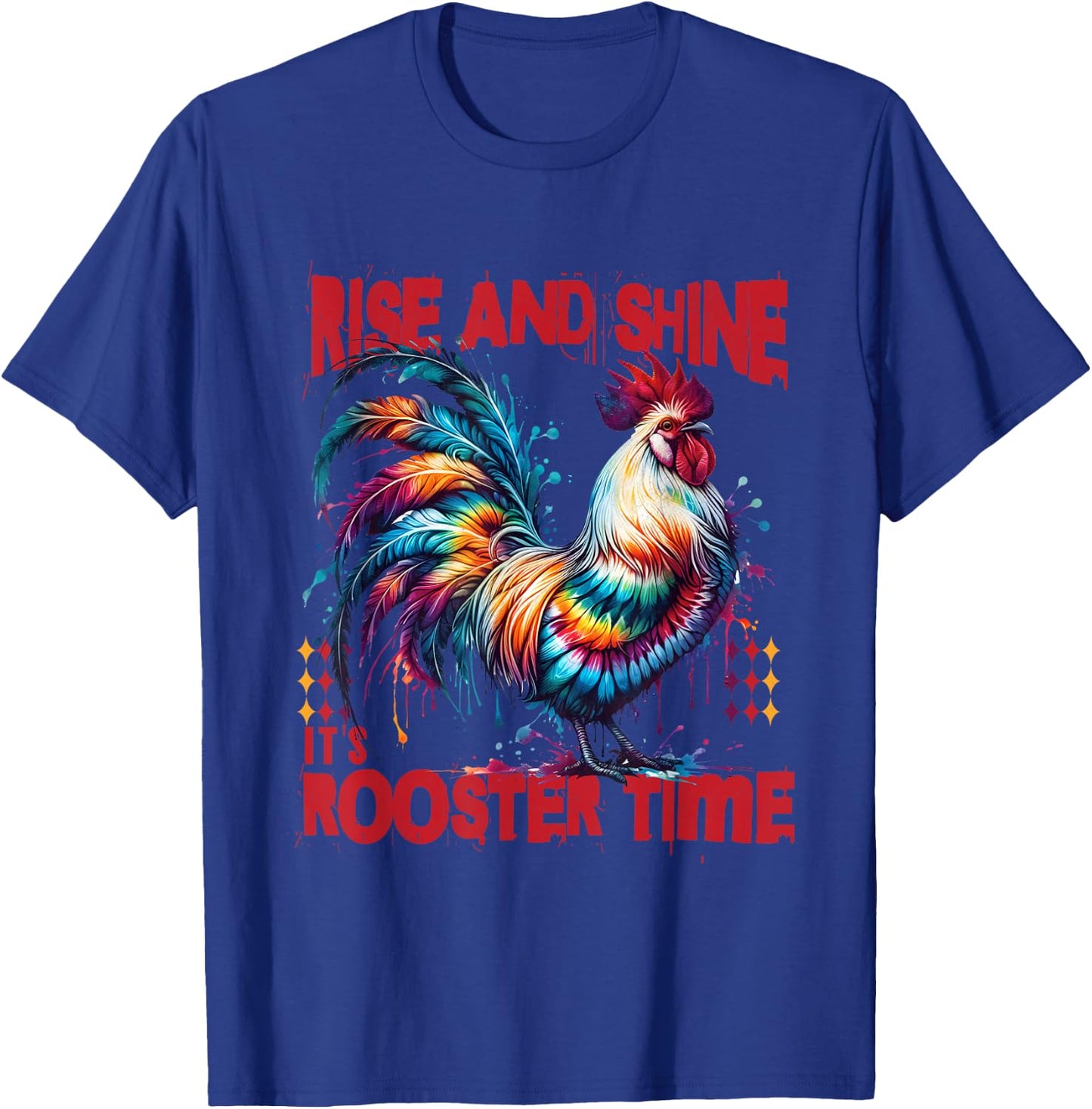 Tie-Dye Chicken Rooster Design Women Rooster Lover T-Shirt - T-Shirt | Royal