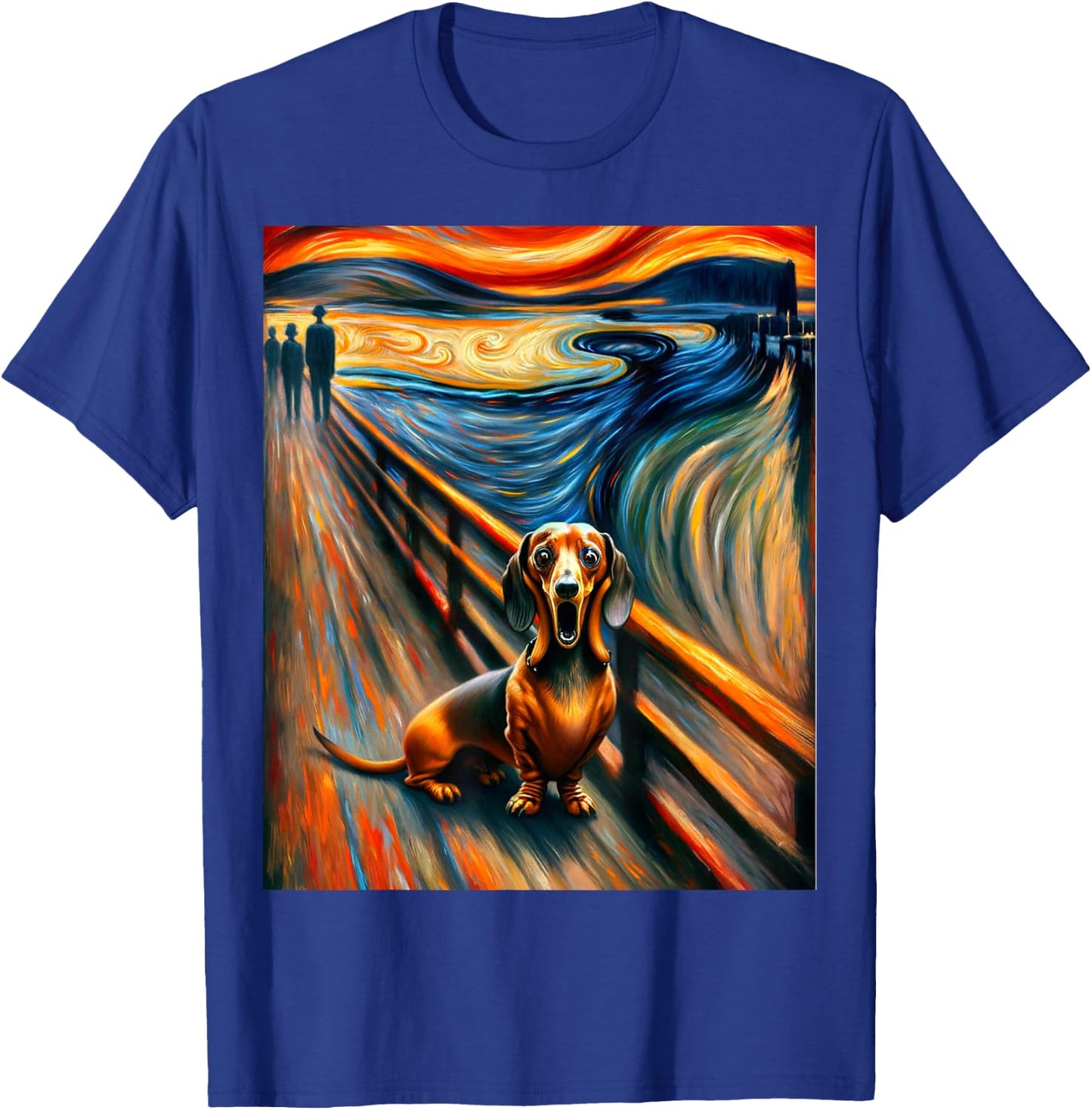 Expressionist Artsy Wiener Sausage Dog | Artistic Dachshund T-Shirt - T-Shirt | Royal