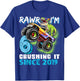 6th Birthday Monster Truck Dinosaur Party Boys Rawr I'm 6 T-Shirt - T-Shirt | Royal