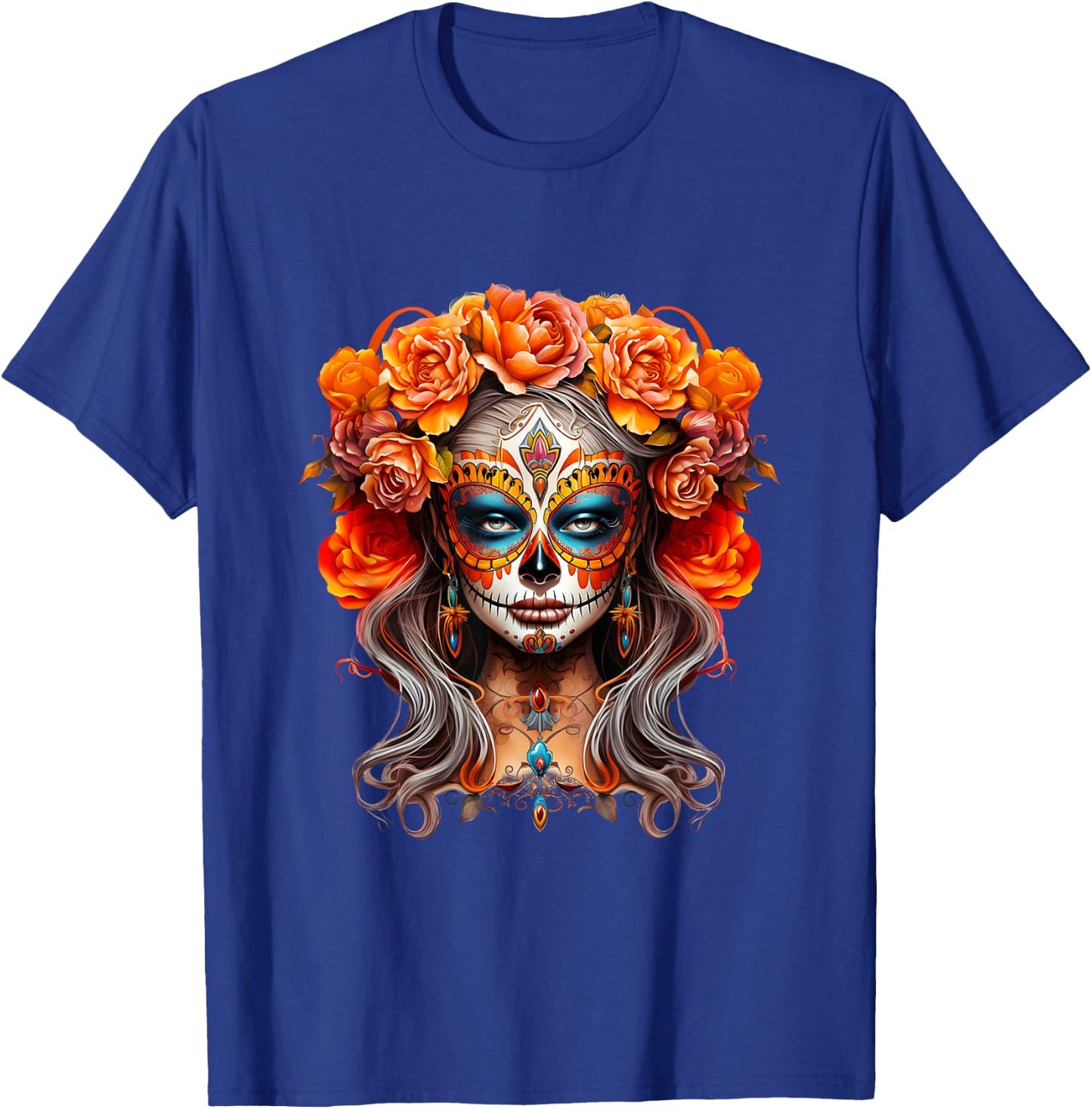 La Catrina, Dia De Los Muertos Mexikanischer Tag der Toten T-Shirt - T-Shirt | Royal
