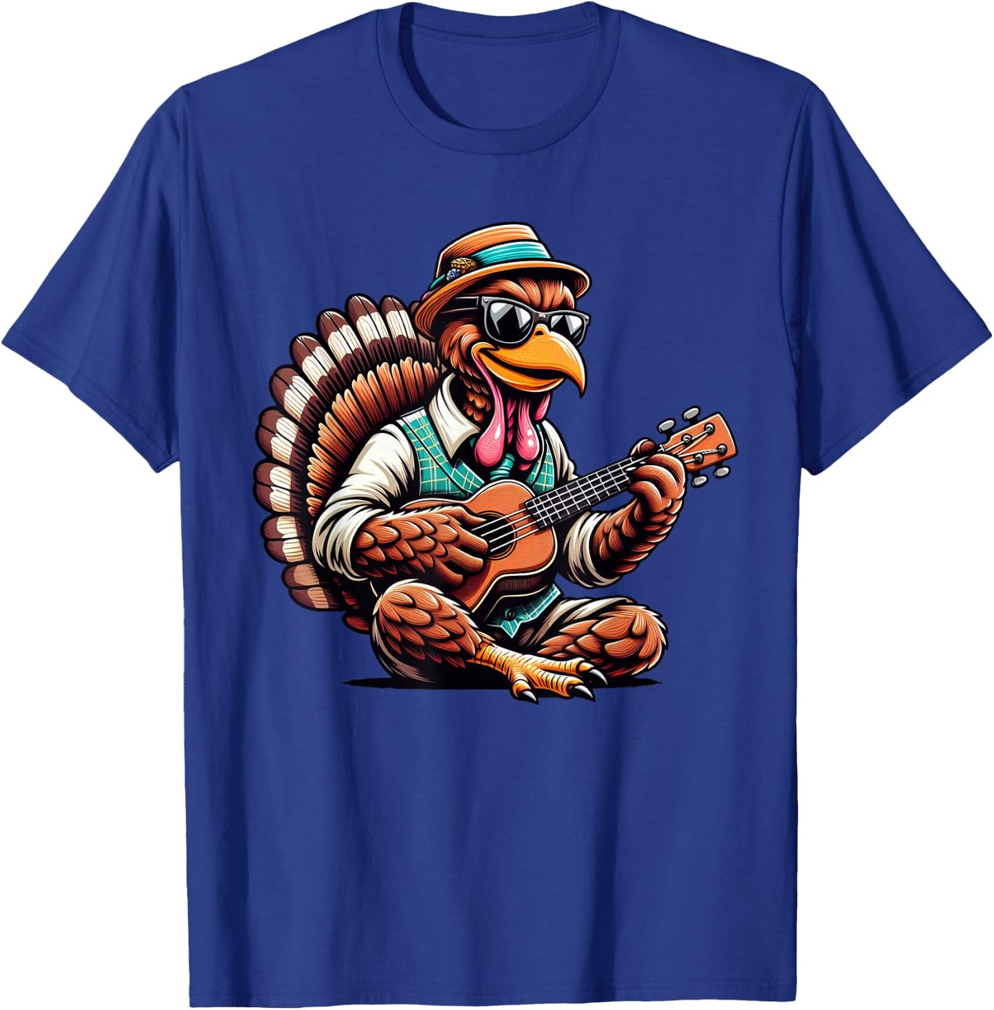Funny Turkey Thanksgiving Ukulele Kids T-Shirt - T-Shirt | Royal