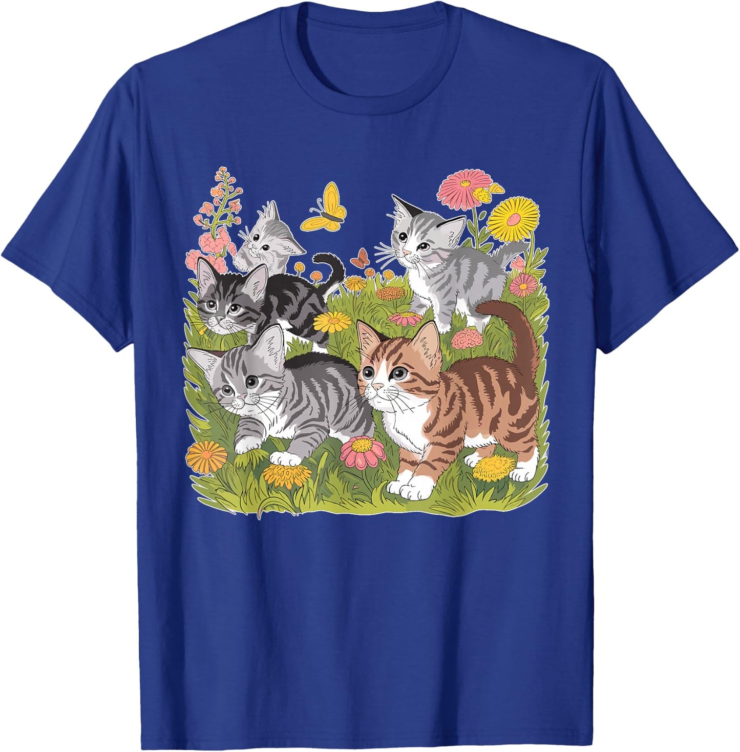 Kitten Floral Baby Cat T-Shirt - T-Shirt | Royal
