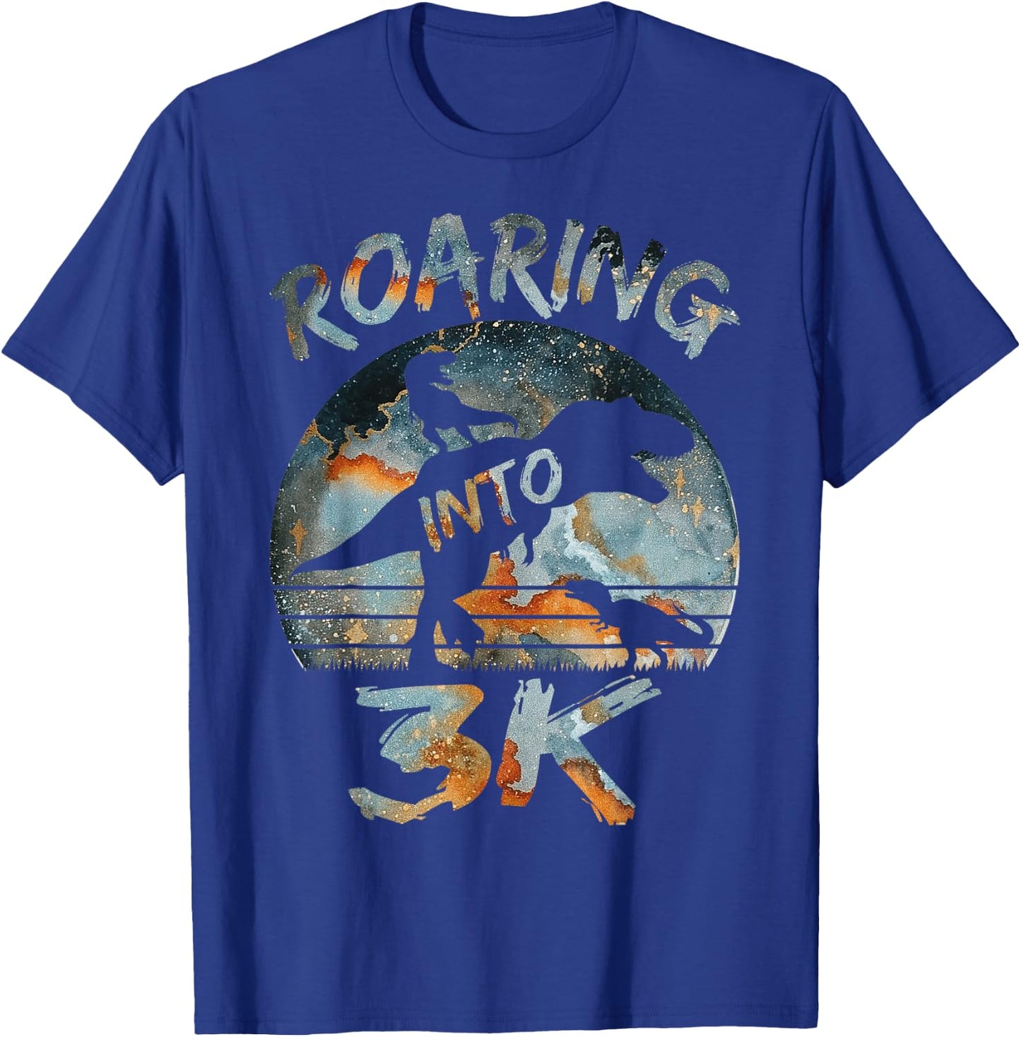 Roaring into 3K Back To School Dinosaur 3K Boys T-Shirt - T-Shirt | Royal