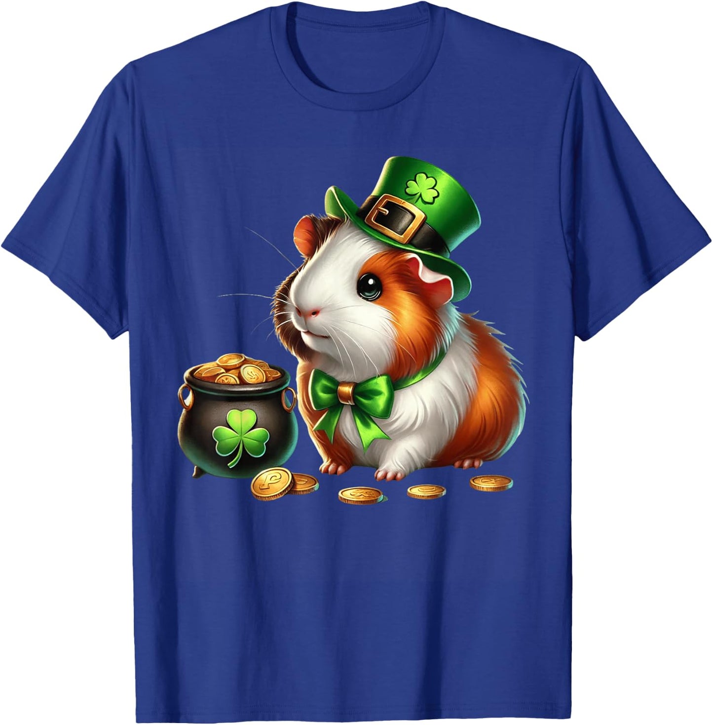 Cute Guinea Pig Leprechaun St Patricks Day Shamrock Kids T-Shirt - T-Shirt | Royal