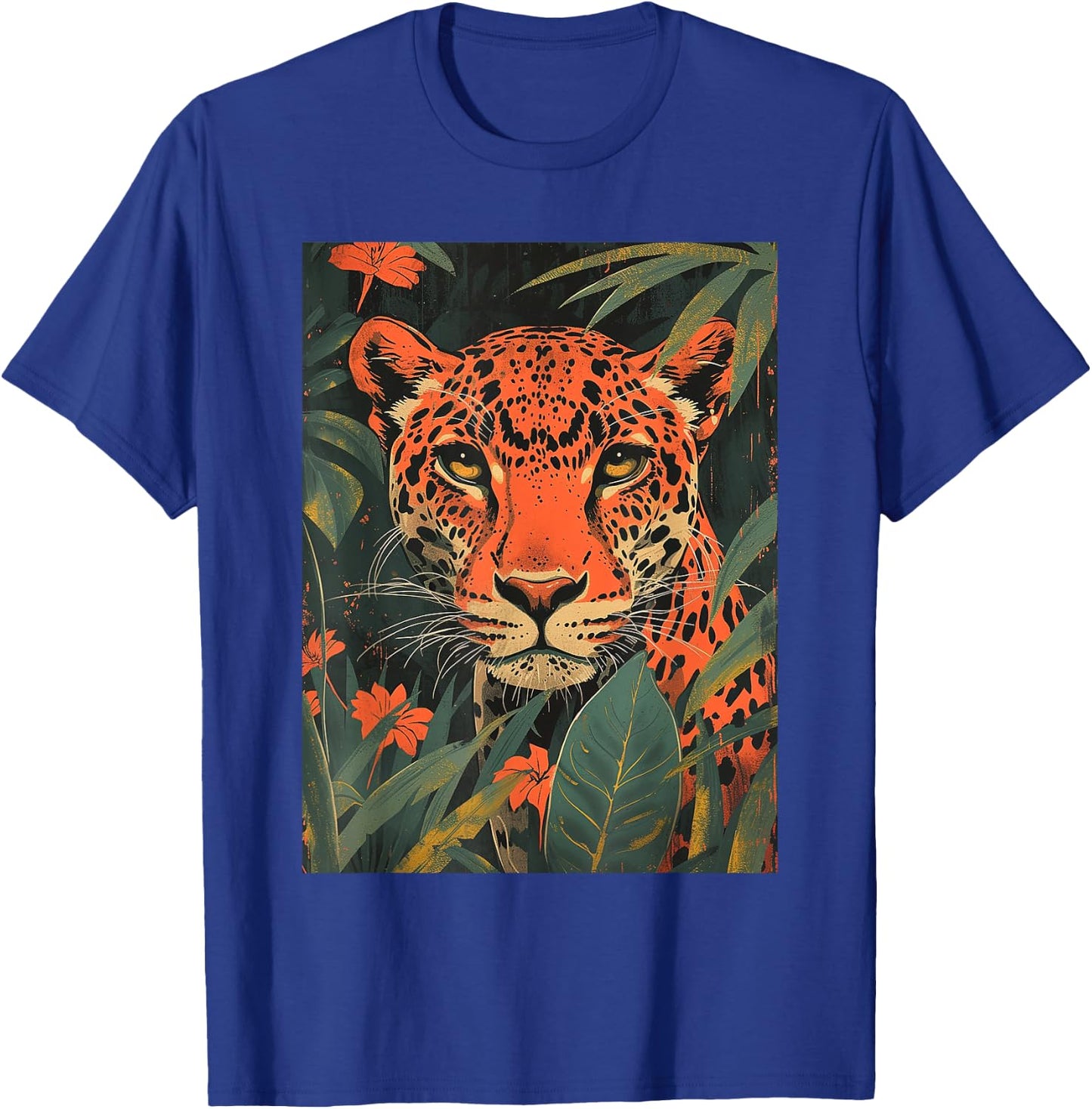 Jungle Leopard's Gaze for Wild Animal lover Leopard T-Shirt - T-Shirt | Royal