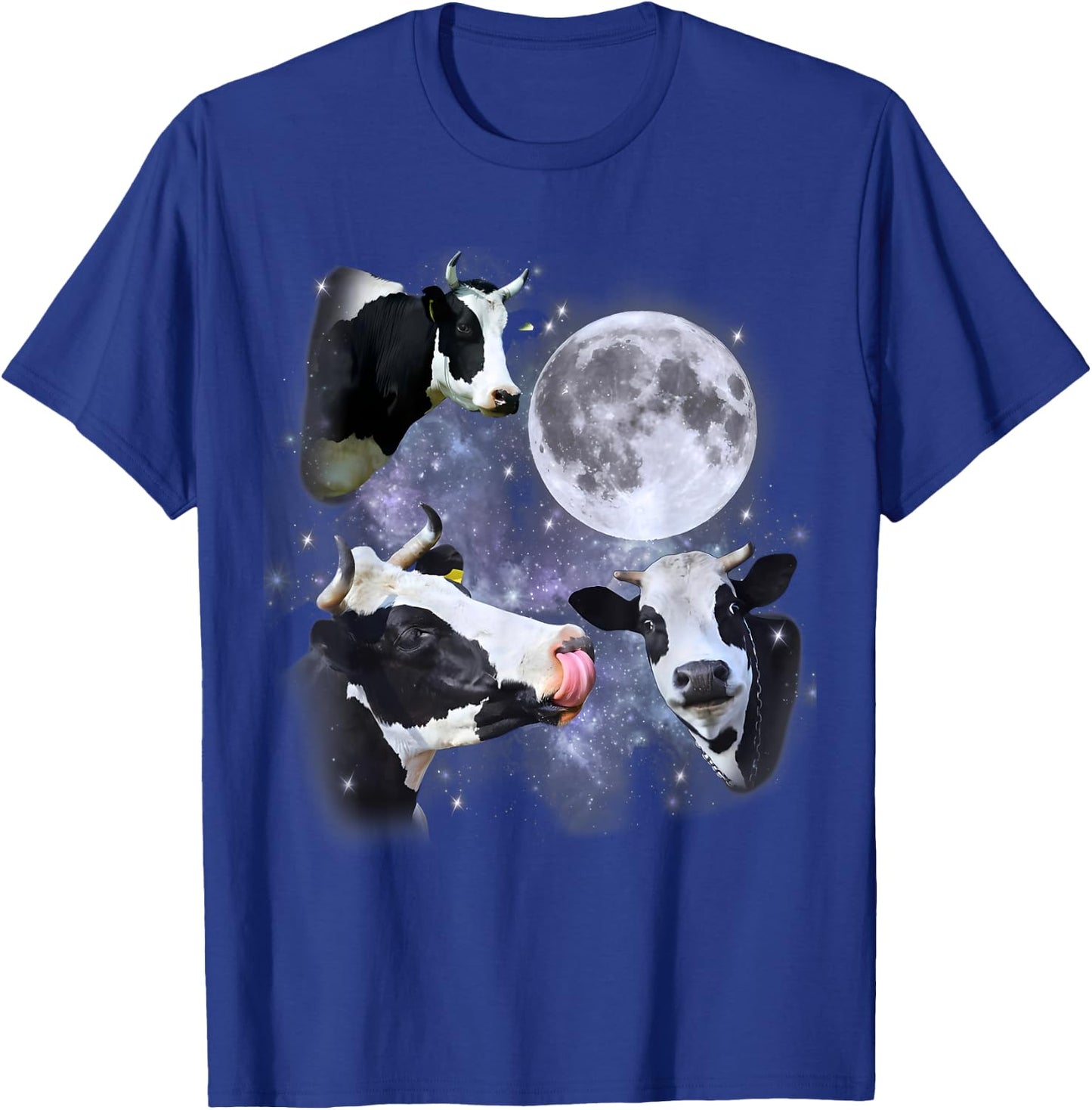 Cow Howling At The Moon Dairy Farm Meme Cows Lover Men Women T-Shirt - T-Shirt | Royal