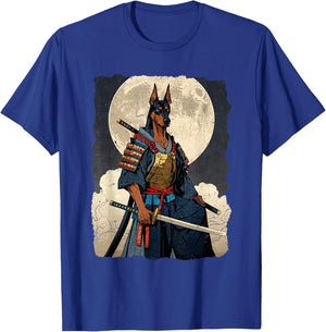 Doberman Dog Samurai Japanese Retro Ukiyo-e Warrior Doberman T-Shirt - T-Shirt | Royal