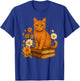 Cute Orange Cat Book Flowers T-Shirt - T-Shirt | Royal