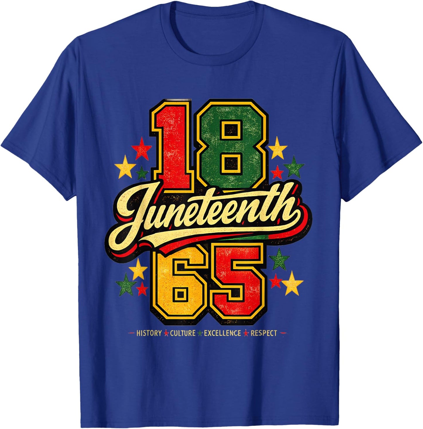 Juneteenth 1865 Black History Culture Excellence Respect T-Shirt - T-Shirt | Royal