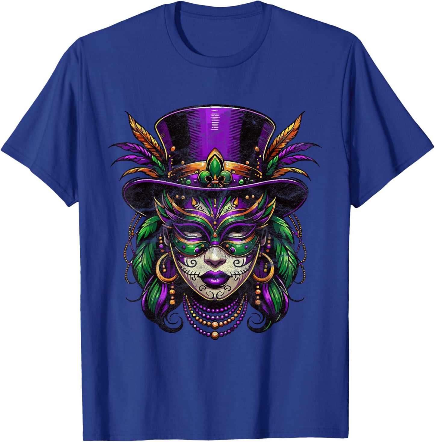 Mardi Gras Priestess Women New Orleans Witch Doctor Voodoo T-Shirt - T-Shirt | Royal