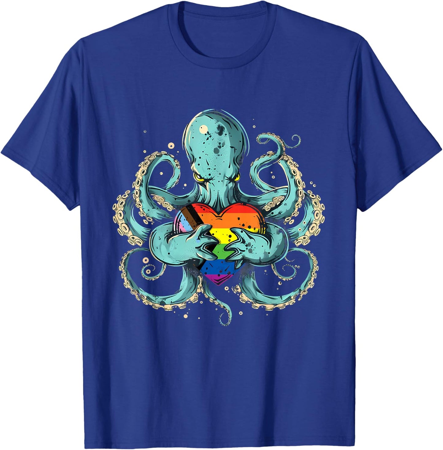 Octopus Progress Pride Flag LGBTQ+ Progressive Pride Flag T-Shirt - T-Shirt | Royal