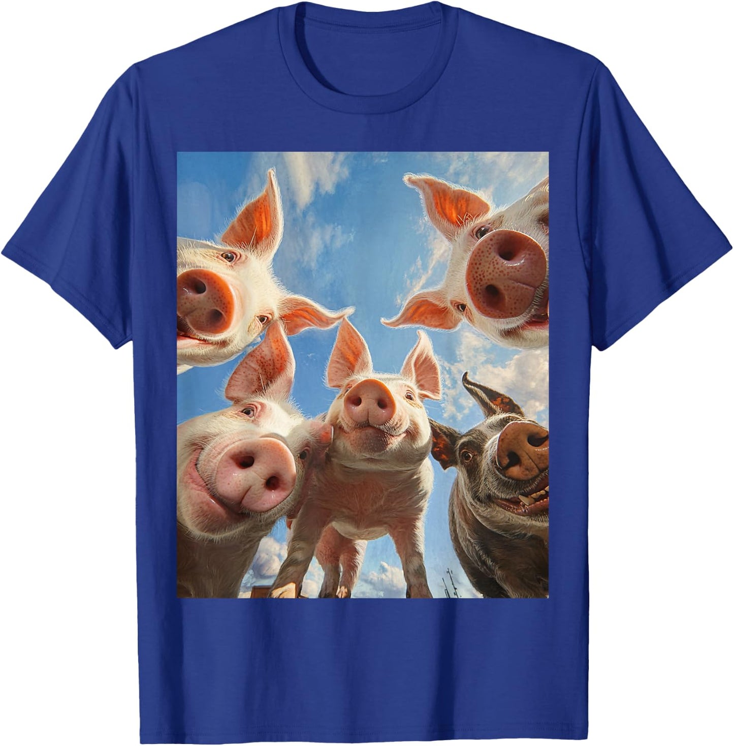 I Love Pigs Funny Pig Face Pig Selfie T-Shirt - T-Shirt | Royal