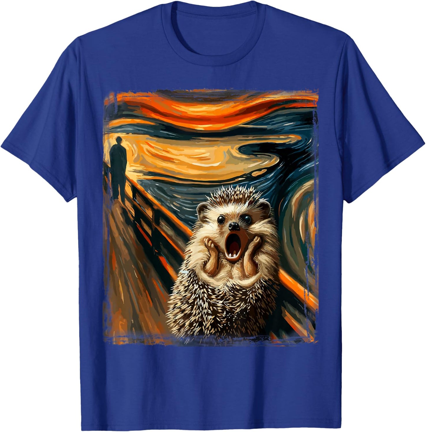 Artsy Scream Parody Funny Animal Painting Art Humor Hedgehog T-Shirt - T-Shirt | Royal