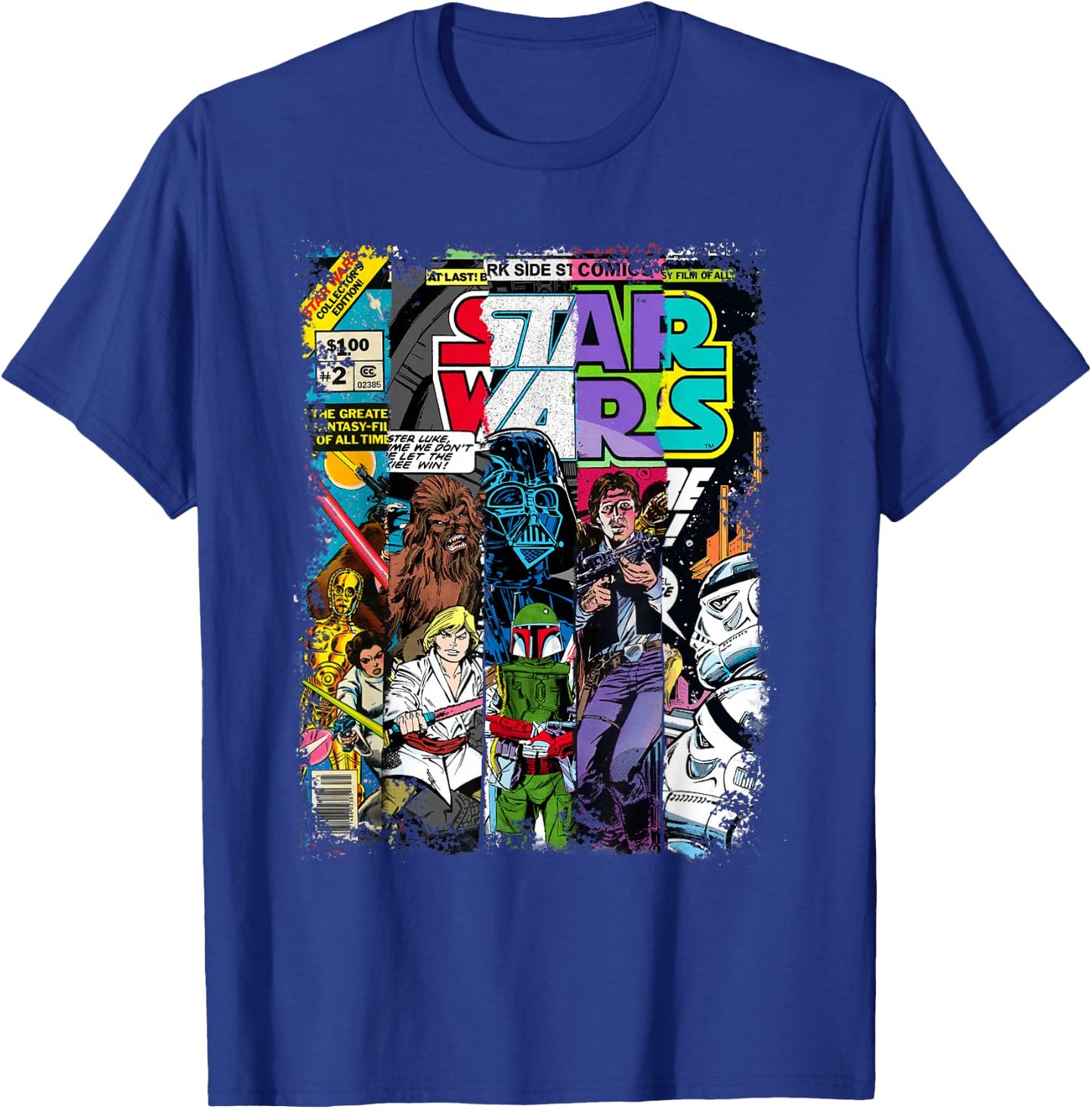 Star Wars Characters Comic Book Covers T-Shirt - T-Shirt | Royal