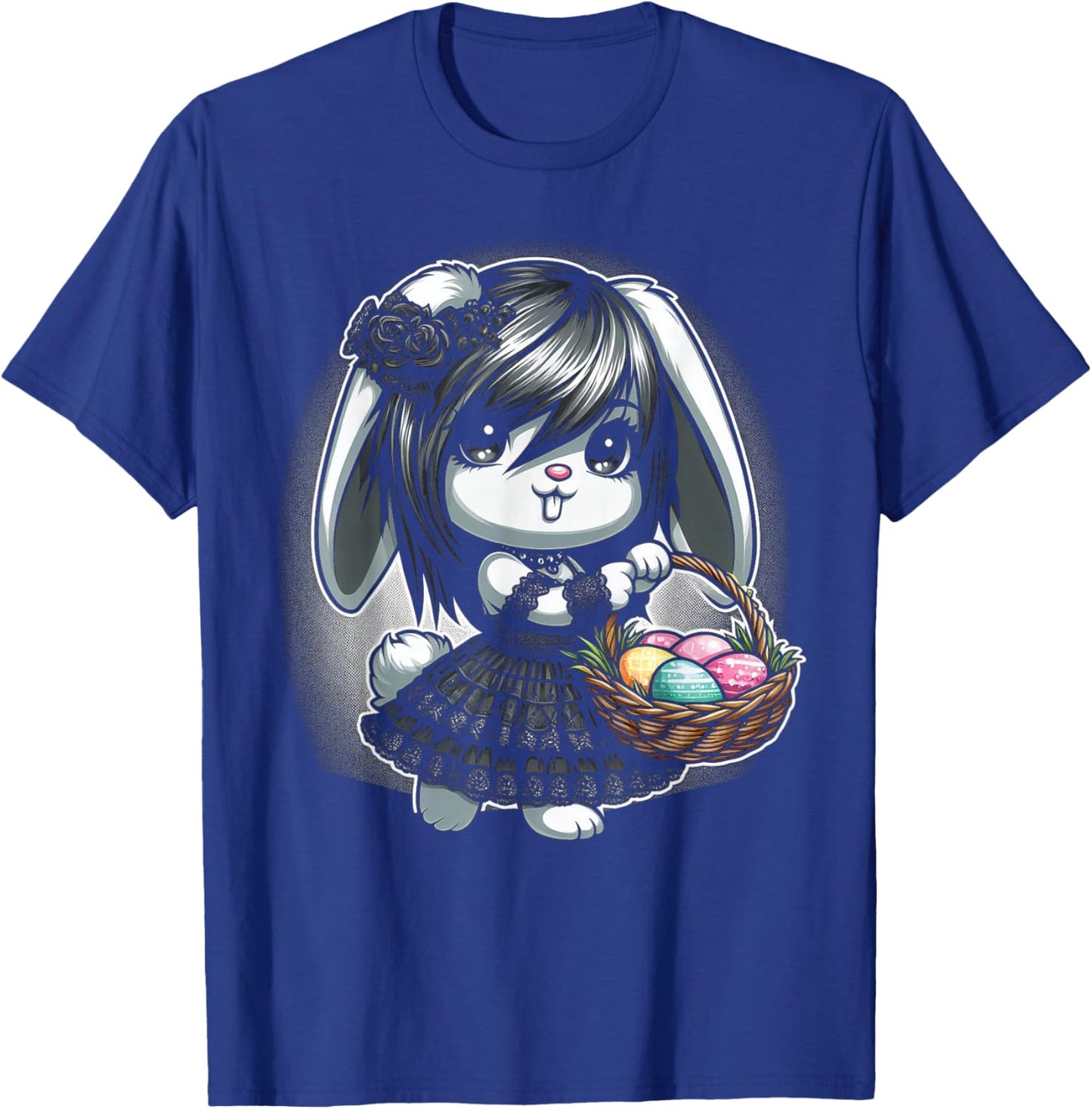Emo Anime Girl Rabbit Bunny Gothic Kawaii Easter Day T-Shirt - T-Shirt | Royal